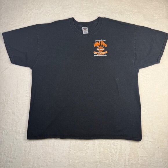 Vintage‎ Harley Davidson Wild Fire Tee Villa Park IL Black 2X Biker - Picture 1 of 7